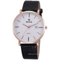 2015 quartz movement black band leather luxury watch men